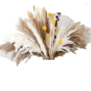 Декоративные цветы 110 шт. Высушенная пампас трава бохо декор натуральный пушистый для домашней ванной комнаты офис