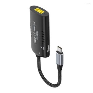 USB Type-C till Slim Tip Adapter | 100W Kvinnlig typ C Rätt vinkel DC Jack Plug Converter PD Power Charger Connector