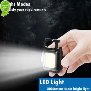 Multifuncional Mini Brilho COB Chaveiro Luz Carregamento USB Lâmpadas de Emergência Forte Trabalho de Reparo Magnético Luz de Acampamento Ao Ar Livre