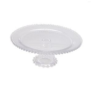 Tabaklar Clear Cake Stand Cupcake Stand Tutucu Yuvarlak Yuvarlak Masa Merkezi Yıldönümleri Noel Doğum Günü Partisi Düğün