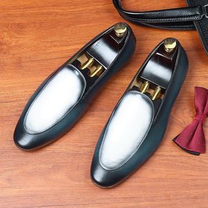 Neue Ankunft Mode Mischfarbe Weiche Echtes Leder Loafer Luxus Slip Auf Leder Casual Schuhe Bootsschuhe Männer Kleid Schuhe