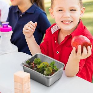 ディナーウェアセットスナックコンテナステンレス鋼パッキングボックス蓋付きの四角いポット新鮮なベント屋外アクセサリーを深める