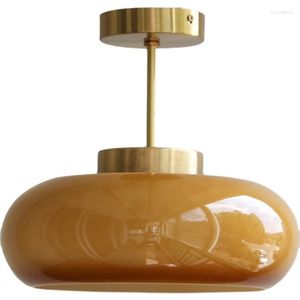 Pendant Lamps Retro Hanging Ceiling Light Glass Nordic Brass Lamp Indoor Lighting Bathroom Living Room Decoration