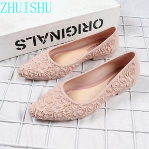 Sandali esterni della moda Donna S Wear Style Rose Pattern Take Toe Comodo Flat Bottom Casual All Match Stivali da pioggia non Slip Fahion Caval Lip