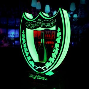 LED 충전식 Dom Perignon 병 발표자 샴페인 글로리 퍼 디스플레이 나이트 클럽을위한 칵테일 와인 위스키 디스플레이 케이스