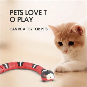 Cat Toys Automatic Cat Toys Interactive Smart Sensing Snake Teasetoys för katter USB Laddning Cat Accessoarer för Pet Cats Game Spel till 230625