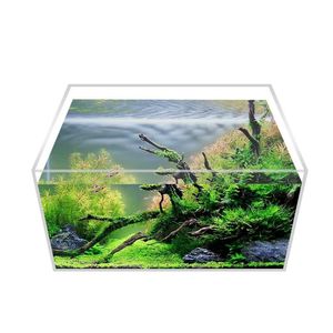 Serbatoi Acrilico Ultra White Fish Tank Acquario aperto Illuminazione a LED Pianta acquatica Serbatoio di tartaruga di grandi dimensioni 1 pz