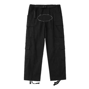 Mens Pants Cargo Streetwear Hip Hop Retro Tryckt avslappnade byxor Militära multi-Pockets Straight High Street Loose Overalls Par Jogger Alcatraz Bn