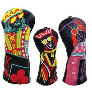 Other Golf Products king and monarchess Golf Woods Headcovers Covers For Driver Fairway Hybrid 135H Clubs Set Heads PU Leather Unisex 230621