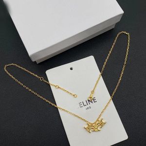 Letter Pendant Chain Necklace Niche Design Brass Material European and American Fashion Sweater Chain