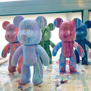 Arti e Mestieri Fai da te Fluido Orso Pittura Animale Orso Mano Pittura Genitore-figlio Giocattolo Regalo Graffiti Bearbrick Statua Home Decor Artigianato DecorHKD230625