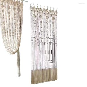 Tenda Boho Macrame Appeso a parete Tende per finestre Tessuto Arazzo Decoro per la stanza di casa Sfondo di nozze Ornamento ad arco