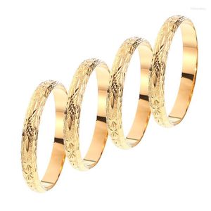 Pulseira que pode ser aberta Dubai Gold Bangles 64mm 10mm Largura Mulheres Homens 1pcs Pulseiras Africano Europeu Etiópia Meninas Noiva Presente Melv22