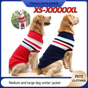 Sweaters Stripe Big Dog Sweater Winter Warm Pet Clothes for Small Large Dog Chihuahua Golden Retriever Coat Puppy Suit Dogs Pets Clothing