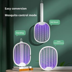 Outra casa jardim lâmpada mata-mosquitos usb recarregável elétrica dobrável mata-mosquitos raquete mata-moscas 3000 v lâmpada repelente 230625