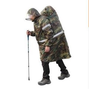 Ceketler Erkek Kadın Açık Dağlık Yürüyüş Backpack Cover Yağmur Ceket Seyahat Kampı Paspaslar Su Geçirmez Kapşonlu Konjoik Ponço Yağmurluk