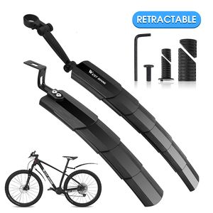 Bike Groupsets WEST BIKING Rear Mudguard Retractable MTB Fender 2 Piece Set With Front Wheel Board ABS Parts Bicycle Accessories Ass saver 230621