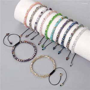 Strang Mode Gewebt Weibliches Armband Naturstein Quadrat Perle Geflecht Armbänder Einstellbare Energie Heilung Für Männer Schmuck Geschenk