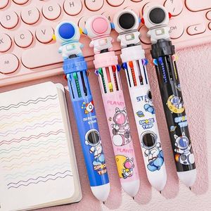 Colors Press Type Ballpoint Pens 0.5mm Cute Astronaut Shaped Writing Gel Student Gift Learning Office Supplies