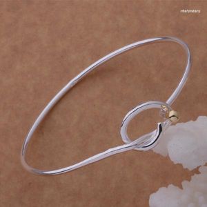 Bangle AB026 Silver Color Lucky Bangles Gift Cuff Bracelets For Women Jewelry Accessories Buckle Bracelets/br