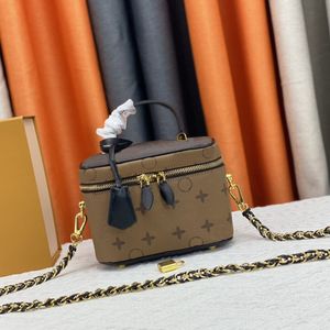 Fashion Designer Bag womens Classic Presbyn Makeup Bag Vintage Print Shoulder Bag Temperament Braided Chain Bag #44992