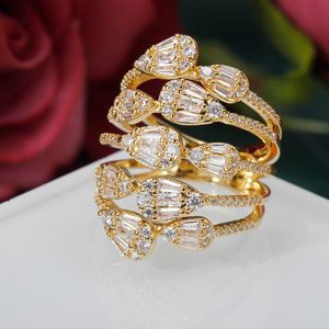 Solitaire Ring Godki Monaco Design Luxury Crossover Stackable S For Women Wedding Cubic Zircon Engagement Dubai Naija Bridal Finger 230425