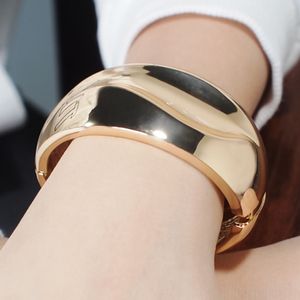 Charm Bracelets Alloy Big Cuff Bracelets Bangles For Women Metal Statement Bangle Irregular Glossy Surface Trendy Jewelry Punk MANILAI 230621