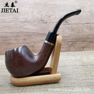 Smoking Pipes Removable filter cartridge, portable solid wood men's wooden pipe, old-fashioned dry tobacco bag new
