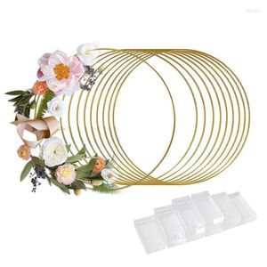 Flores decorativas grande argola de metal portátil guirlanda casamento noiva coroa de flores feito à mão apanhador anel multiuso decoração de casa