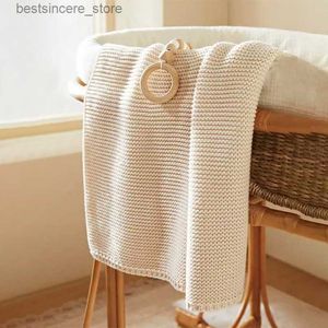 Knitted Baby Blankets Newborn Swaddle Wrap Beige Crib Quilt Throw Blanket Toddler Infantil Stroller Sofa Bedding Sleeping Covers L230522