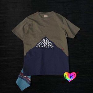 Herren T-Shirts KAPITAL T-Shirt Herren Damen 11 Hochwertige Batik Washed Mountain Print Stickerei Climber KAPITAL T-Shirt Tops Kurzarm J230625