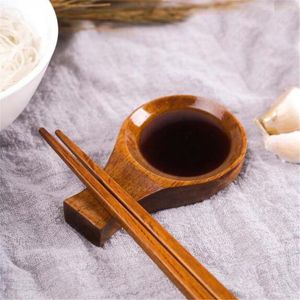 Chopsticks High Quallity Wood Holder Rest Japanese Style Spoon Fork Knife Trätabell Rack Decoration 2023