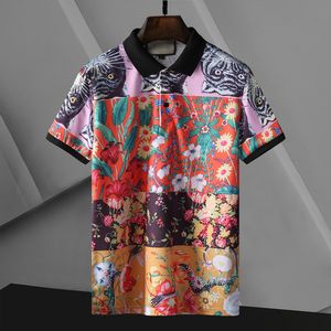 Men's Polos Korean Fashion Men's Clothing Printed Floral Pattern Lapel Short Sleeve Mannen Polo Summer Brand Polo Shirt Male 230621