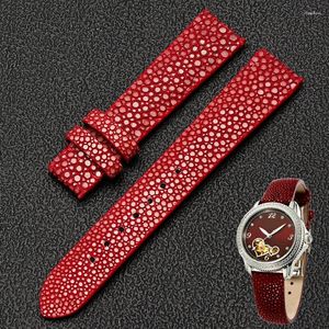 Uhrenarmbänder 16mm Band Echtes Lederarmband Mode Grün Farbe Rot Schwarz Für Frauen Uhrenarmbänder Schmetterling Deli22