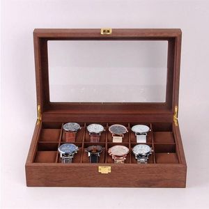 Caixas de relógios estojos 12 grades caixa de madeira bolha coluna embalagem retrô caixa armazenamento para homens mulheres jóias presente do dia dos namorados Deli22