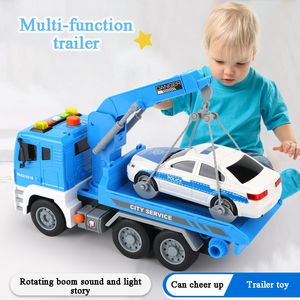 Diecast Model Otomobil Çocukları Büyük Simülasyon Düz Yatak Tür Toy Toy Türcü Vinç Mühendislik Takımı Erkek Otomobil Eğitim Oyuncak Doğum Günü Hediyesi 230621