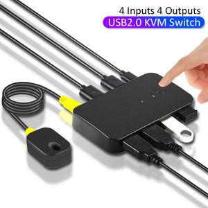 Entradas 4 saídas Chave KVM USB 2.0 Hub Adaptador Para PC Laptop Impressora Teclado Mouse Dispositivos USB Comutador Periférico