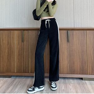 Women's Pants Women Sweatpants Fashion Side Striped Patchwork 2023 Spring Autumn Korean Style Outfits Baggy Casual Long Trousers Black Grey