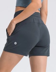 Lu 080 pronto para lu shorts curtos soltos para ioga bolso shorts esportivos de secagem rápida alta qualidade novos estilos vestidos de verão