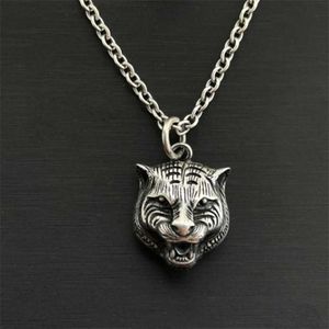 2023 Collana Gujia in argento 925 vecchia tigre Collana personalizzata con testa di animale zodiacale da appendere per uomini e donne