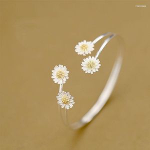 Daisie Bangle Pure 925 Sterling Silver Daisy Flowles Banles Mash