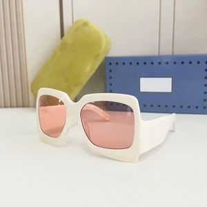 2023 women men high quality sunglasses white width plank full frame pink square glasses available with box