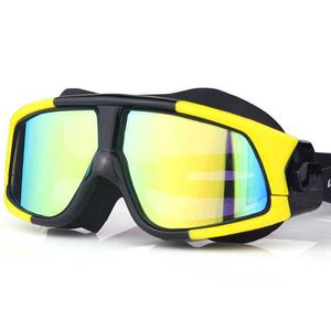 Goggles Professional Big Frame Swimming Goggs Myopia Plating ns Anti-fog Diopter Diving Glasses Anti-UV Men Women Eyewear Case AA230530