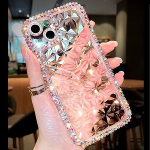 Diamond Bling Phone Cases Clear Glitter Back Cover Sparkle Silicone Transparent Protector för Apple 14 14Pro 14Plus 14Pro Max 13 12 11 XS XR XS Max 7 7p 8 Plus