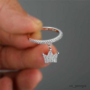 Bant halkaları sevimli kadın kraliçe taç kolye yüzüğü gül altın gelin nişan yüzüğü vintage zirkon taş alyans kadınlar için r230625