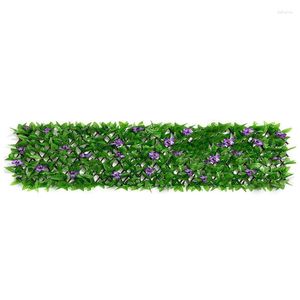 Flores decorativas Cerca Expansível Sebes Artificiais Painel Tela de Privacidade Falsa Folha de Hera Jardim Quintal Parede Varanda Decoração