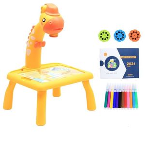 Intelligence toys Mini Led Projector Art Drawing Table Light Toy for Children Kids Painting Board Small Desk Educational Learning Paint Tool Craft 230621