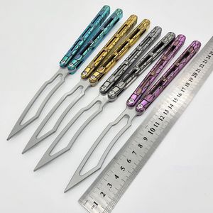 Theone Viper Balisong Butterfly Trener Jilt Knife Titanium Rączka Busza Bezpłatna nóż treningowy Prezent EDC