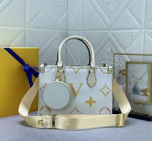 ONTHEGO TOTE VII女性ハンドバッグ高品質のファッションクラシックバッグオールマッチオンテゴミディアムによるモノグラム25cmのエンボス加工モノグラム