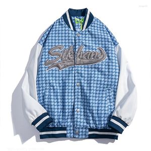 Erkek Ceket Marka Mavi Beyzbol Erkekler Nakış Patchwork Mektubu Üniversite Varsity Ceket Vintage Bombacı Ceket Çiftleri S-XXL Street Giyim